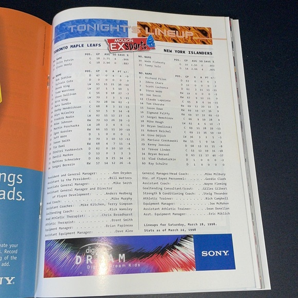 Hockey Night in Toronto Official Magazine # 4 97-98 New York Islanders NHL Leafs - Picture 5 of 8